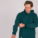 Full body image of Ocean Meets Green men's golf hoodie Wave in pine