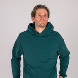 Full body image of Ocean Meets Green men's golf hoodie Wave in pine