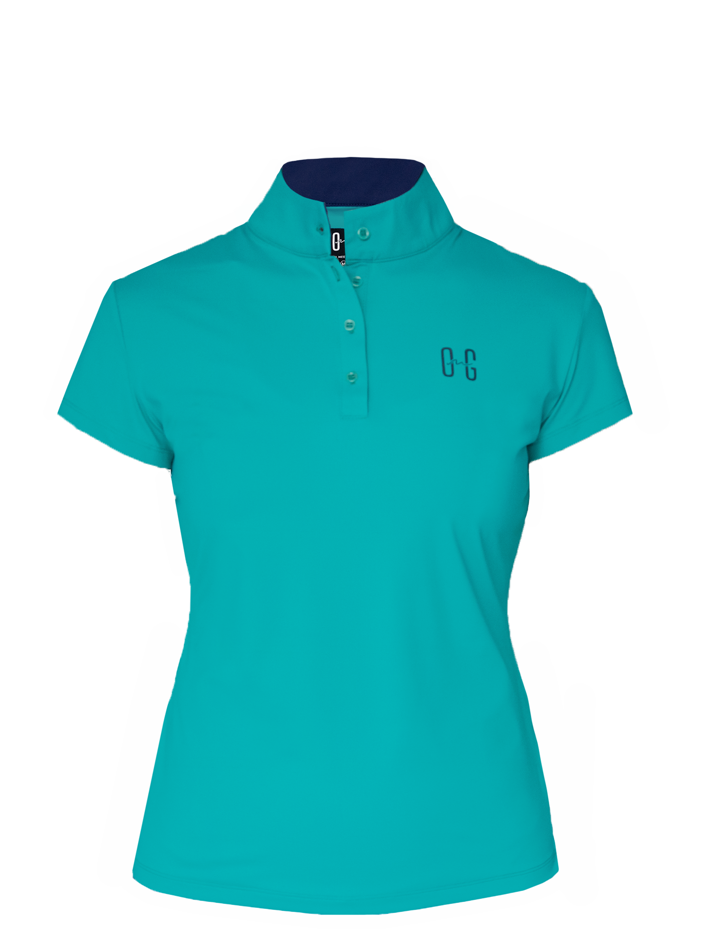Hollowman image of Ocean Meets Green women's golf polo Moana in green, front view