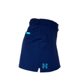 Hollowman image of Ocean Meets Green women's golf skirt Tide in navy, side view